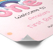Girls Just Wanna Be One Rainbow 1st Birthday Poster (Ecke)