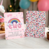 Girls Just Wanna Be Two Rainbow 2nd Birthday Einladung