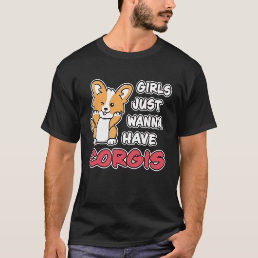 Girls Just Wanna Have Corgis Niedlich Winking Corg T-Shirt (Vorderseite)