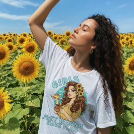 Girls Just Wanna Have Flan Funny Latina Dessert  T-Shirt