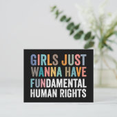 Girls Just Wanna Have Fundamental Rights Postkarte (Stehend Vorderseite)