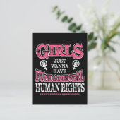 Girls Just Wanna Have Fundamental Rights Postkarte (Stehend Vorderseite)