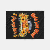 Girls Just Want Pumpkin Autumn Fall Sunflower Truc Fleecedecke (Vorderseite (Horizontal))