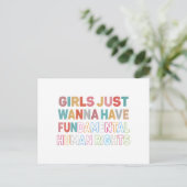 Girls Just Want to Have Fundamental Human Rights F Postkarte (Stehend Vorderseite)
