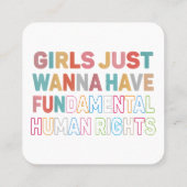 Girls Just Want to Have Fundamental Human Rights F Quadratische Visitenkarte (Rückseite)
