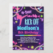 Girls Karate Birthday Party Einladung (Vorderseite)