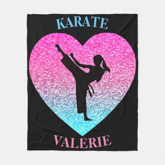 Girls Karate Fleece Blanket (Vorderseite)