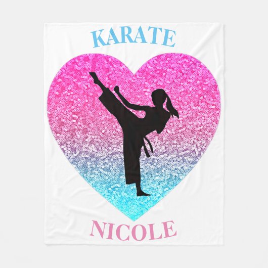Girls Karate Fleece Blanket (Vorderseite)