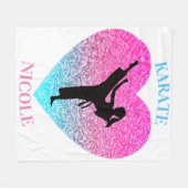 Girls Karate Fleece Blanket (Vorderseite (Horizontal))