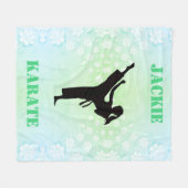 Girls Karate Floral Fleecedecke (Vorderseite (Horizontal))
