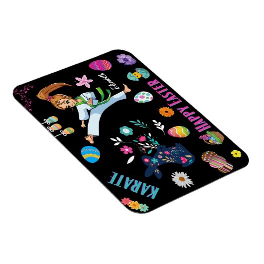 Girls Karate Happy Oaster Decorative Magnet (Rechte Seite)