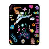 Girls Karate Happy Oaster Decorative Magnet (Vertikal)
