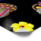 Girls Karate Happy Oaster Decorative Poster (Ecke)