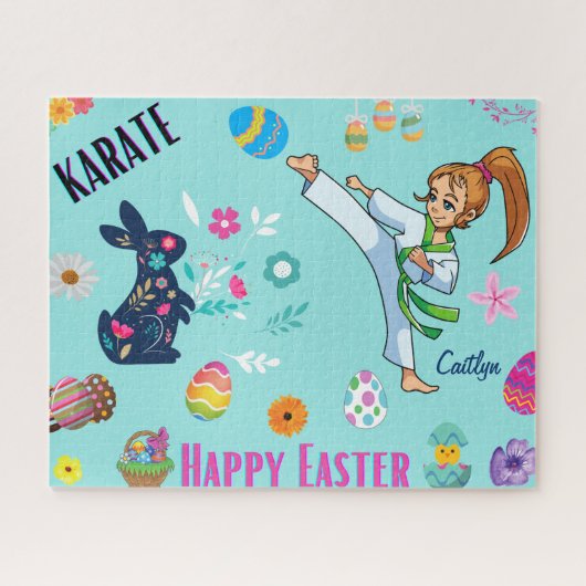 Girls Karate Happy Oaster Decorative Puzzle (Horizontal)