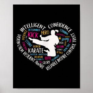 Girls Karate Herz für Teens Liebe Martial Ar Poster