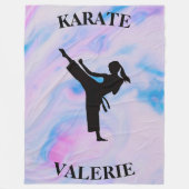 Girls Karate Pastel Swirl Fleecedecke (Vorderseite)