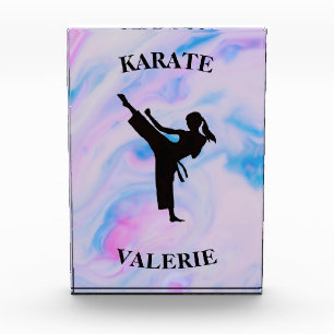 Girls Karate Pastel Swirl Fotoblock
