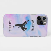 Girls Karate Pastel Swirl iPhone Hülle (Rückseite (Horizontal))