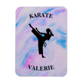 Girls Karate Pastel Swirl Magnet (Vertikal)