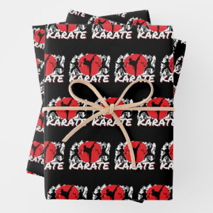 Girls Karate - Patriotic Japan Japanisches Thema Geschenkpapier Set