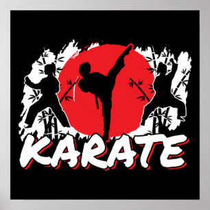 Girls Karate - Patriotic Japan Japanisches Thema Poster