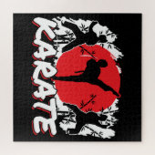 Girls Karate - Patriotic Japan Japanisches Thema Puzzle (Horizontal)