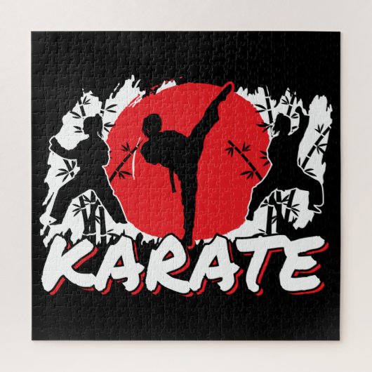 Girls Karate - Patriotic Japan Japanisches Thema Puzzle (Vertikal)