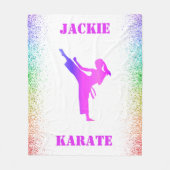 Girls Karate Rainbow Speckles Fleece Blanket (Vorderseite)
