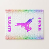 Girls Karate Rainbow Speckles Puzzle (Horizontal)