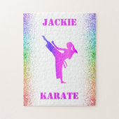 Girls Karate Rainbow Speckles Puzzle (Vertikal)
