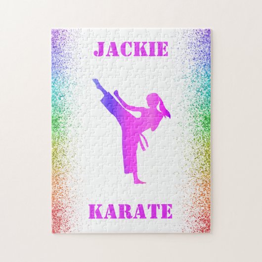 Girls Karate Rainbow Speckles Puzzle (Vertikal)