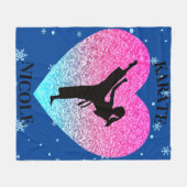 Girls Karate Snowflake Fleece Blanket (Vorderseite (Horizontal))
