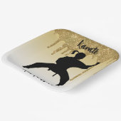 Girls Karate Stance Gold Glitzer Tropfen Ombre Pappteller (Gewinkelt)