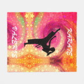 Girls Karate Tropical Swirl Fleece Blanket (Vorderseite (Horizontal))