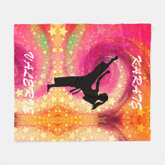 Girls Karate Tropical Swirl Fleece Blanket (Vorderseite (Horizontal))