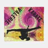 Girls Karate Tropical Swirl Fleecedecke (Vorderseite (Horizontal))
