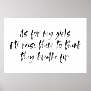 Girls-Kinderzimmer-Zeichen mit Aquarellkalligrafie Poster