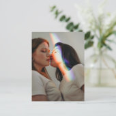 Girls Kissing Rainbow Liebe Foto Postkarte (Stehend Vorderseite)