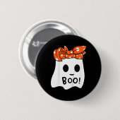 Girls Kleinkind Happy Halloween Geist mit Bandana  Button (Vorne & Hinten)