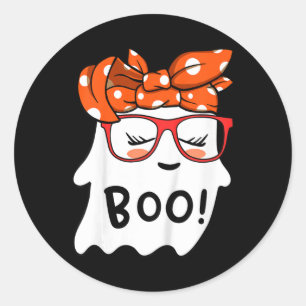 Girls Kleinkind Happy Halloween Geist mit Bandana Runder Aufkleber