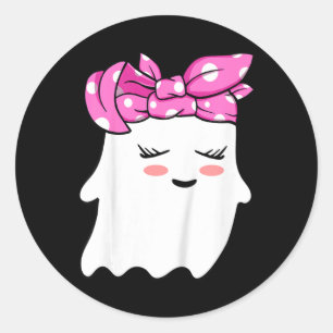 Girls Kleinkind Happy Halloween Geist mit Bandana Runder Aufkleber