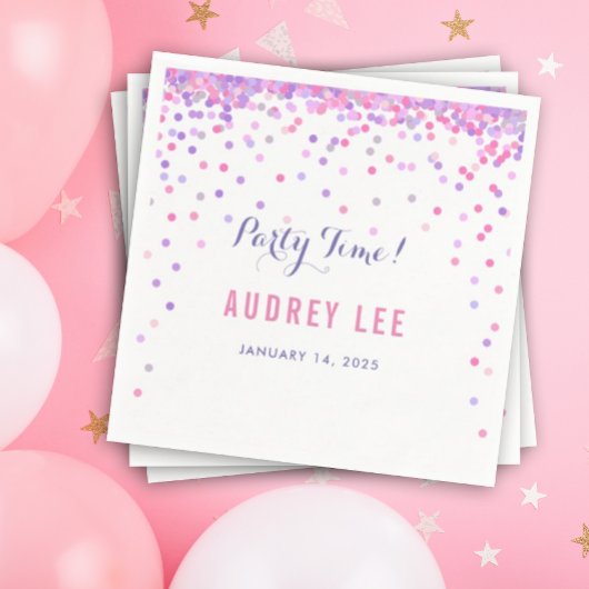 Girls Konfetti Sprinkles Geburtstagsgeschmack Serviette