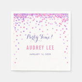 Girls Konfetti Sprinkles Geburtstagsgeschmack Serviette (Vorderseite)