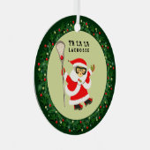 Girls Lacrosse Christmas 2025 Ornament Aus Metall (Vorderseite Rechts)