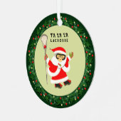 Girls Lacrosse Christmas 2025 Ornament Aus Metall (Vorderseite links)