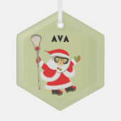 Girls Lacrosse Christmas Collectible Ornament Aus Glas (Vorderseite)