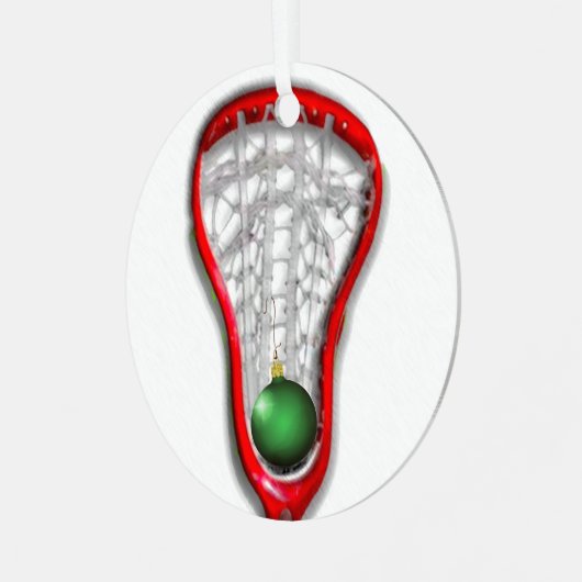 Girls Lacrosse Christmas Collectible Ornament Aus Metall (Vorderseite links)