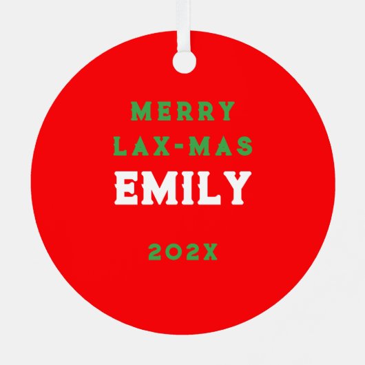 Girls Lacrosse Christmas Collectible Ornament Aus Metall (Rückseite)