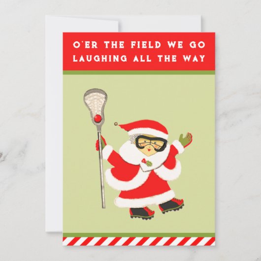 Girls Lacrosse Feiertagskarte (Vorderseite)