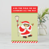 Girls Lacrosse Feiertagskarte (Stehend Vorderseite)